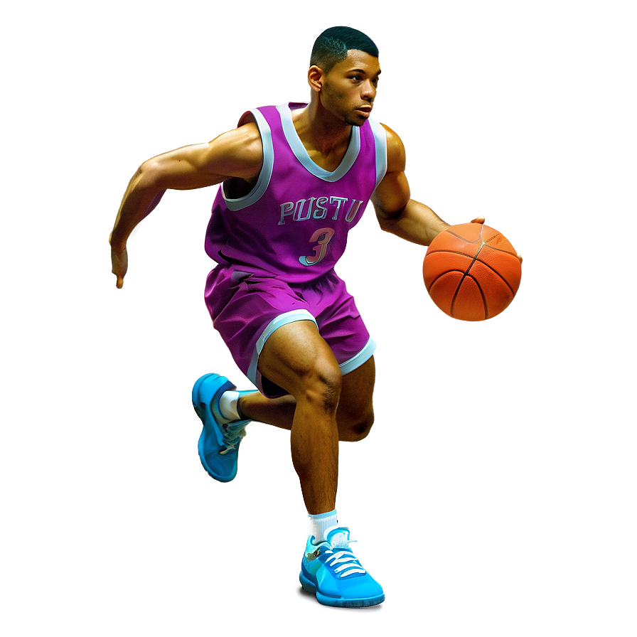 Cartoon Basketball Player Dribbling Png 85