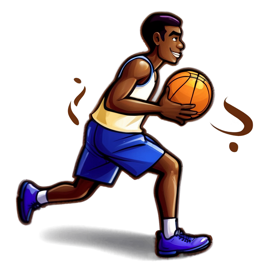 Cartoon Basketball Player Dribbling Png Jlr31