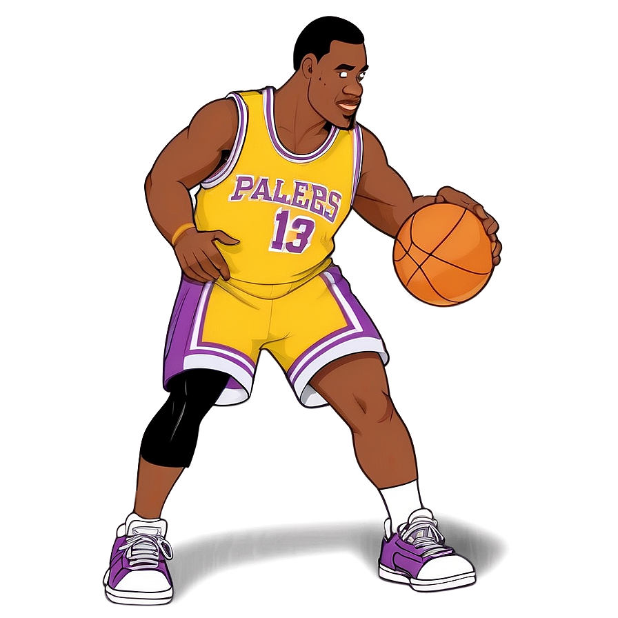 Cartoon Basketball Player Dribbling Png Kjl71