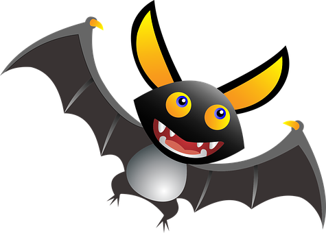 Cartoon Bat Smiling Night Background