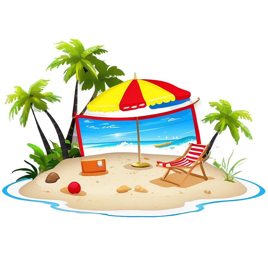 Cartoon Beach Scenes Png Ree47