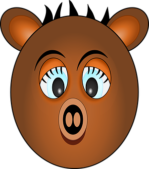 Cartoon Bear Face Graphic