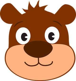 Cartoon Bear Face Graphic