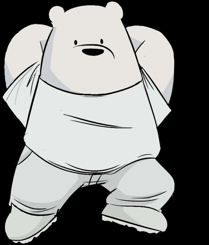 Cartoon Bear Standing White Background