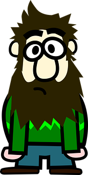 Cartoon Bearded Man Green Sweater