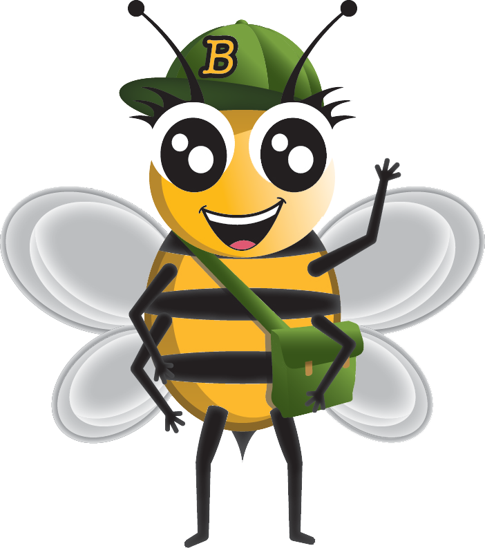 Cartoon Bee Student Character