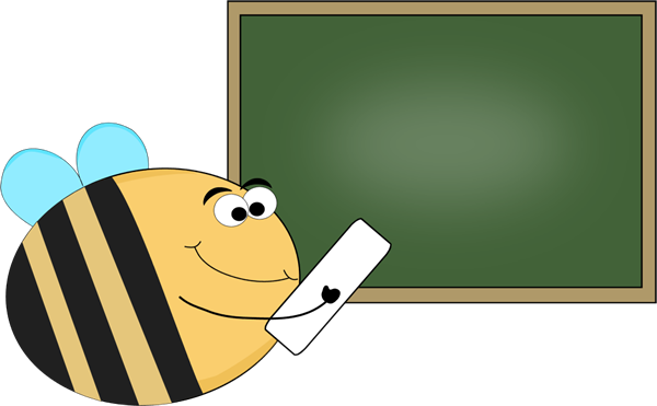 Cartoon Beewith Chalkboard