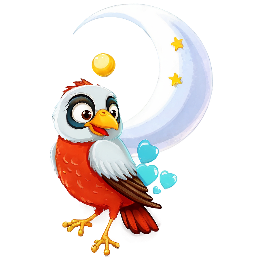 Cartoon Bird And Moon Png 69