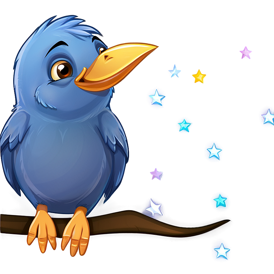 Cartoon Bird And Stars Png 62