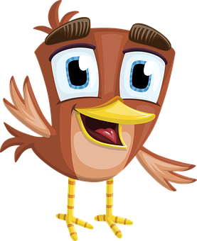 Cartoon Bird Character Smiling