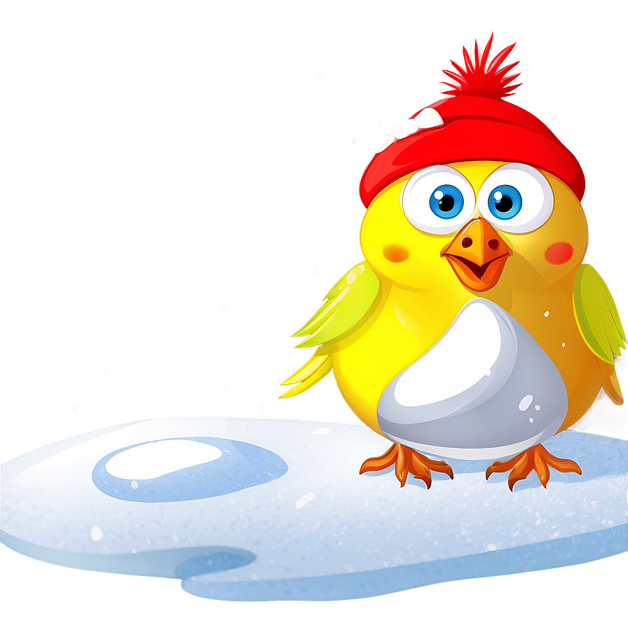 Cartoon Bird In Snow Png 50