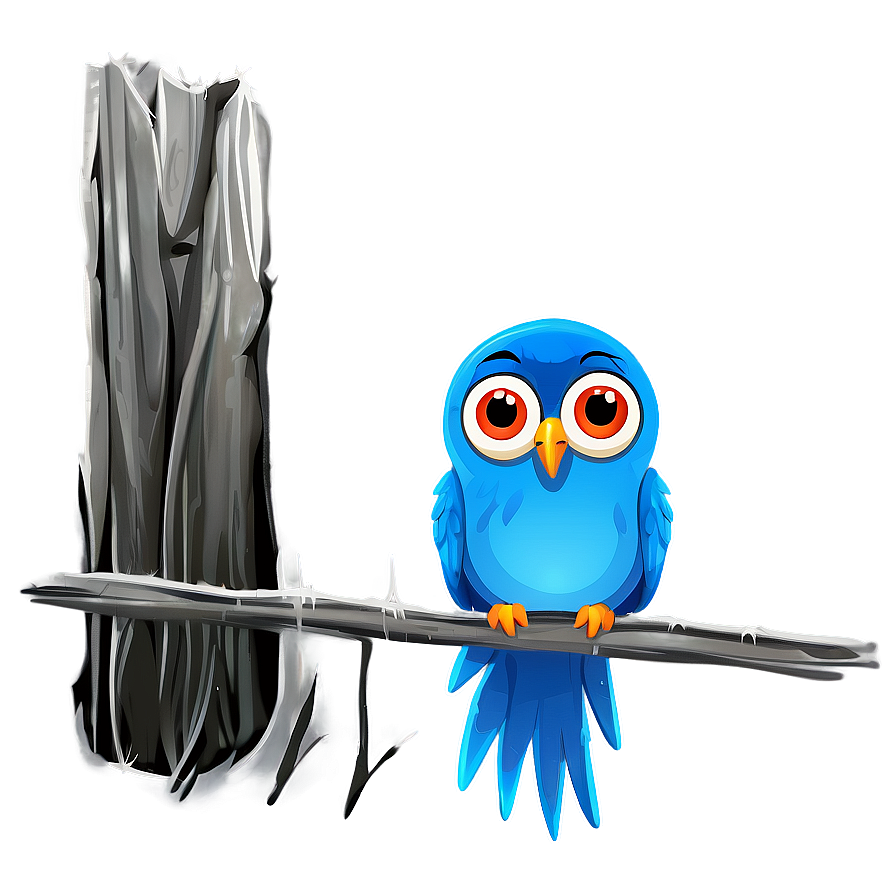 Cartoon Bird On Fence Png 45