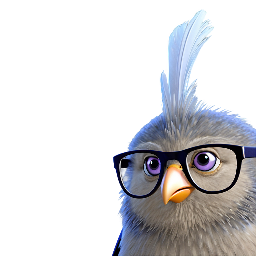 Cartoon Bird With Glasses Png 06202024