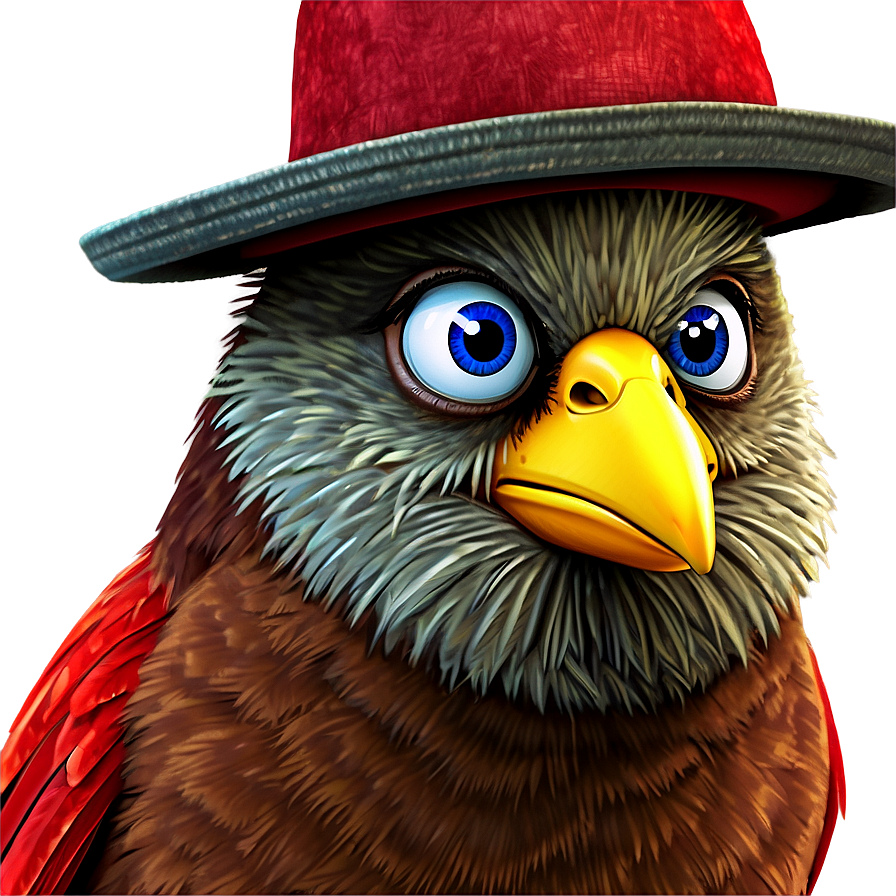 Cartoon Bird With Hat Png Uxu25