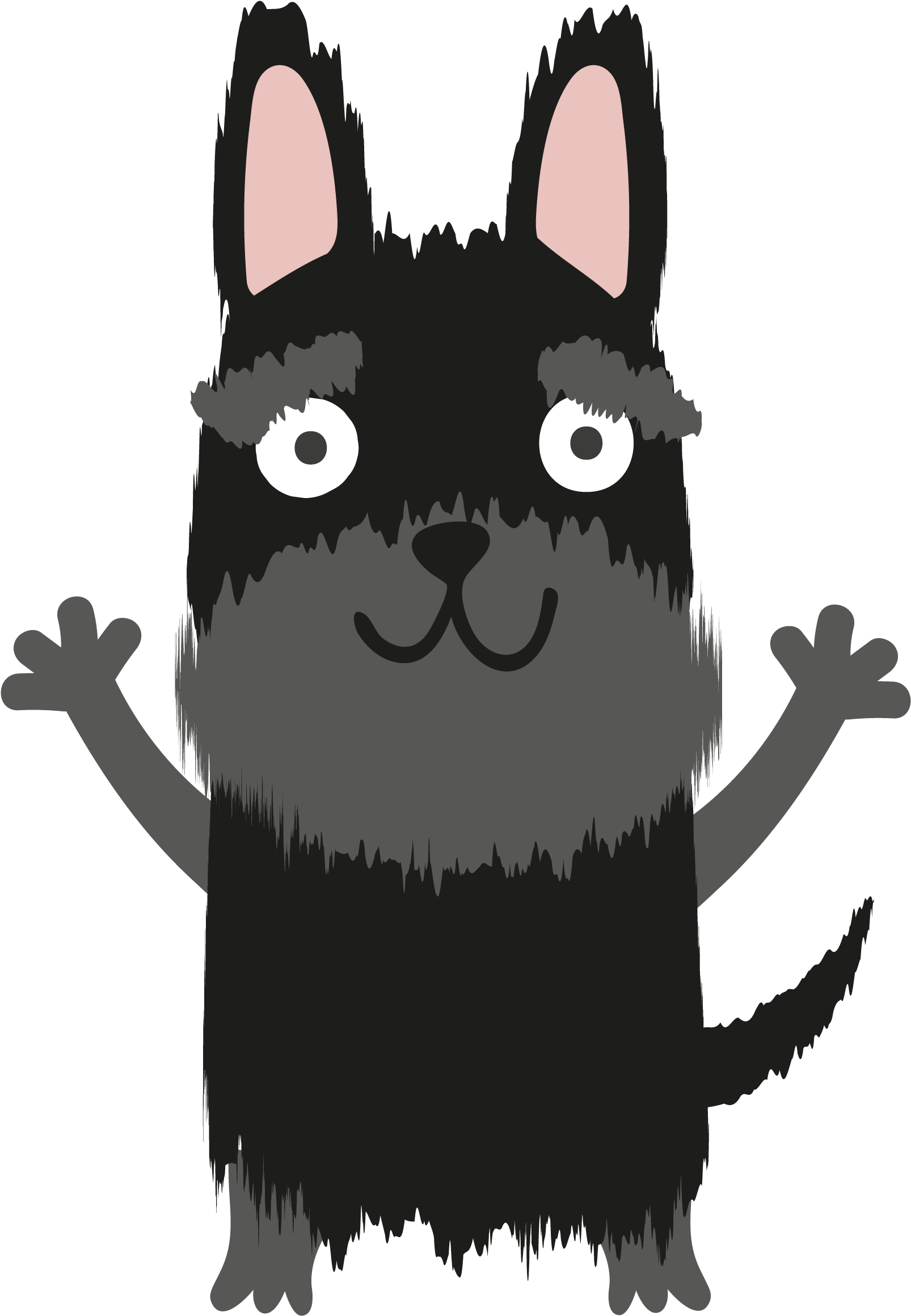 Cartoon Black Dog Illustration