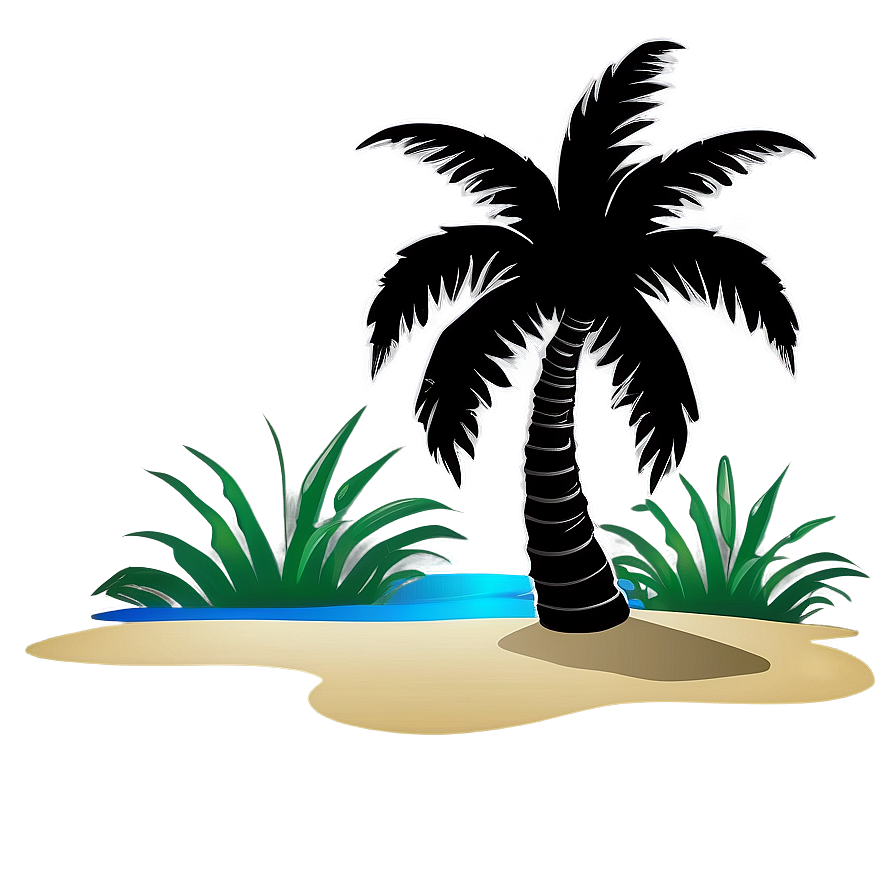 Cartoon Black Palm Tree Png 06262024