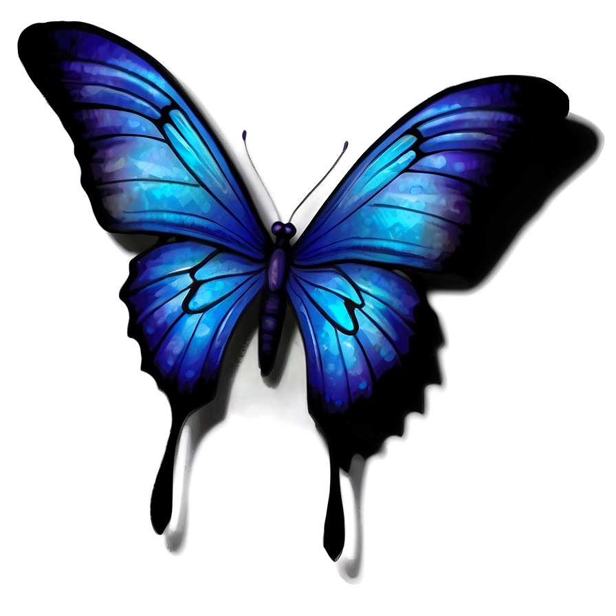 Cartoon Blue Butterfly Png 05212024