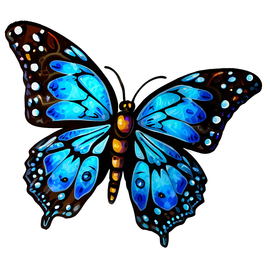 Cartoon Blue Butterfly Png 05212024