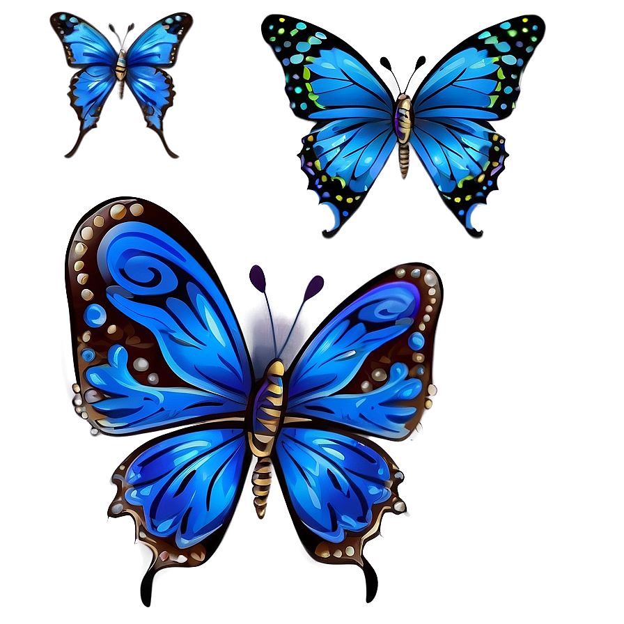 Cartoon Blue Butterfly Png 34