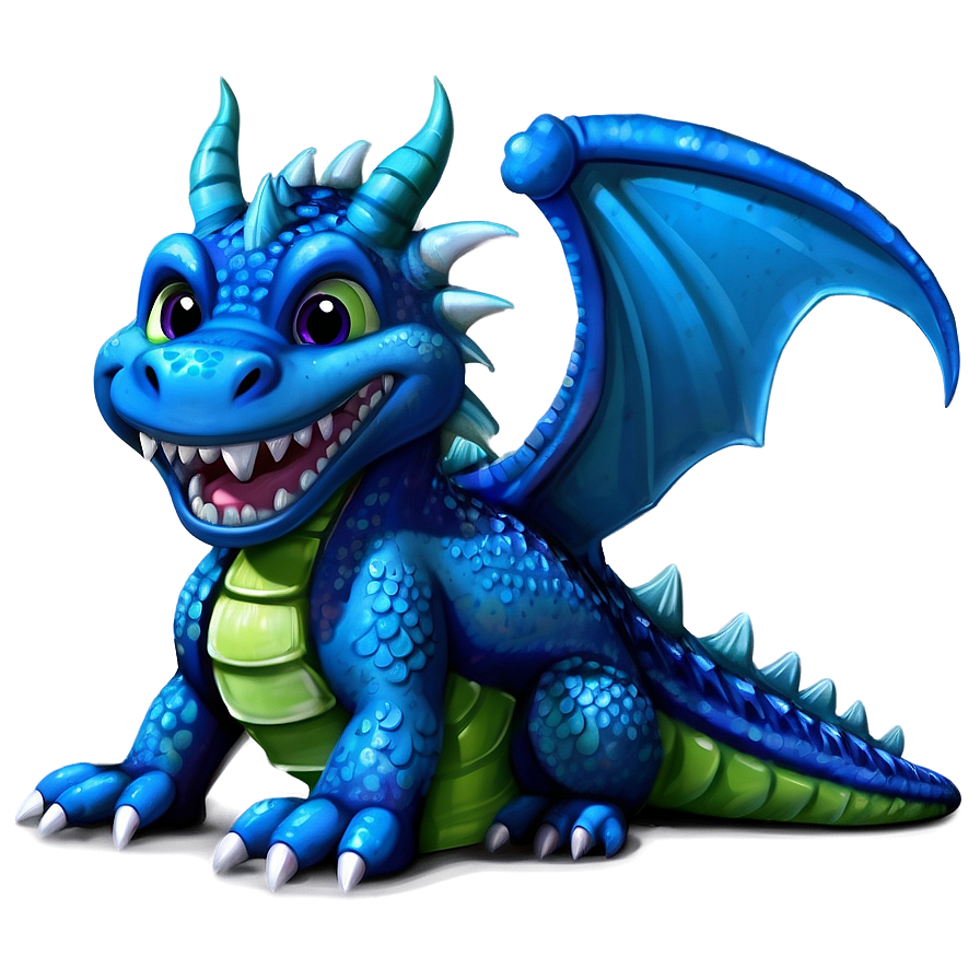 Cartoon Blue Dragon Character Png Lfk