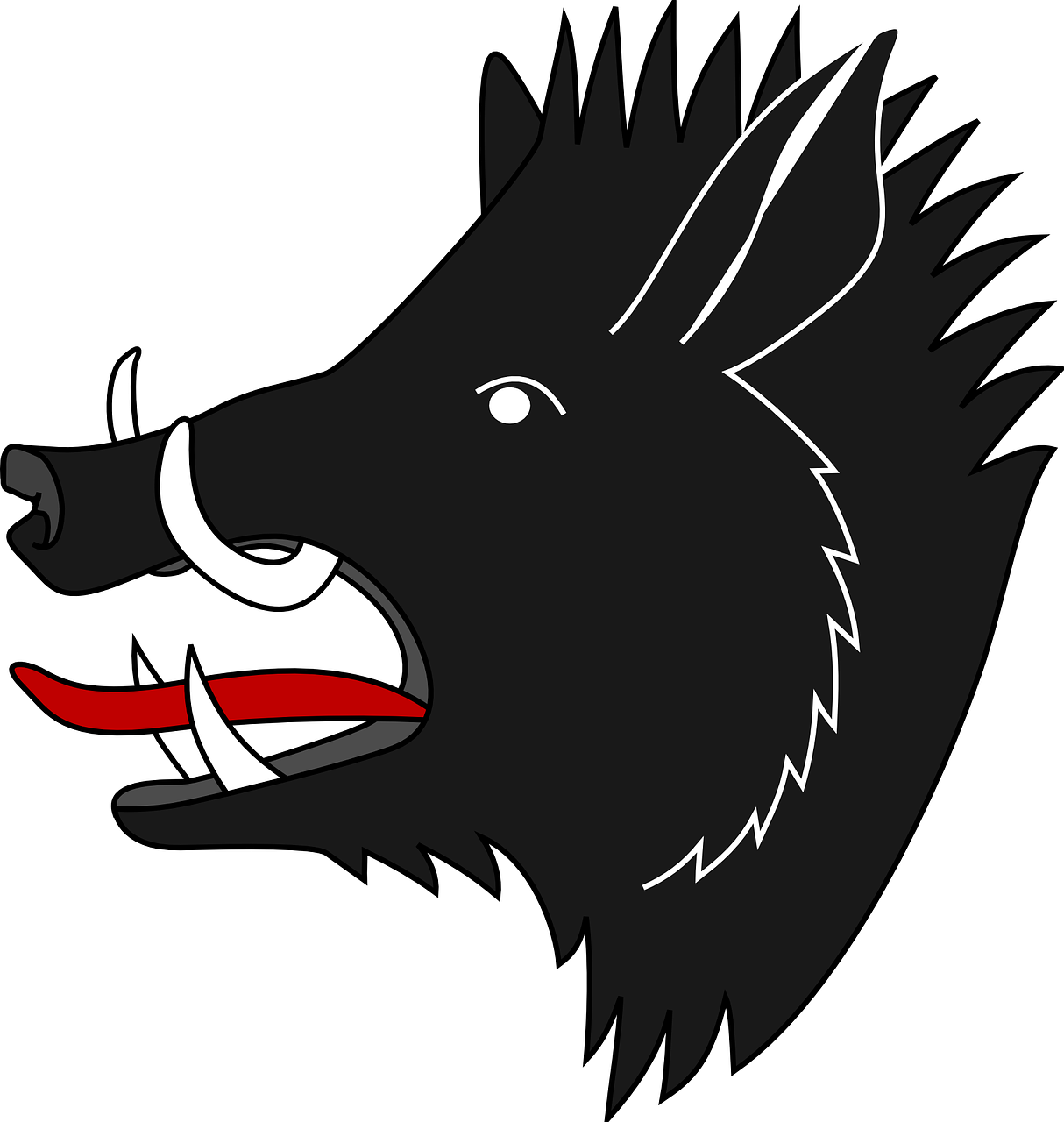 Cartoon Boar Profile Graphic