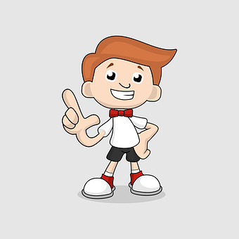 Cartoon Boy Pointing Gesture