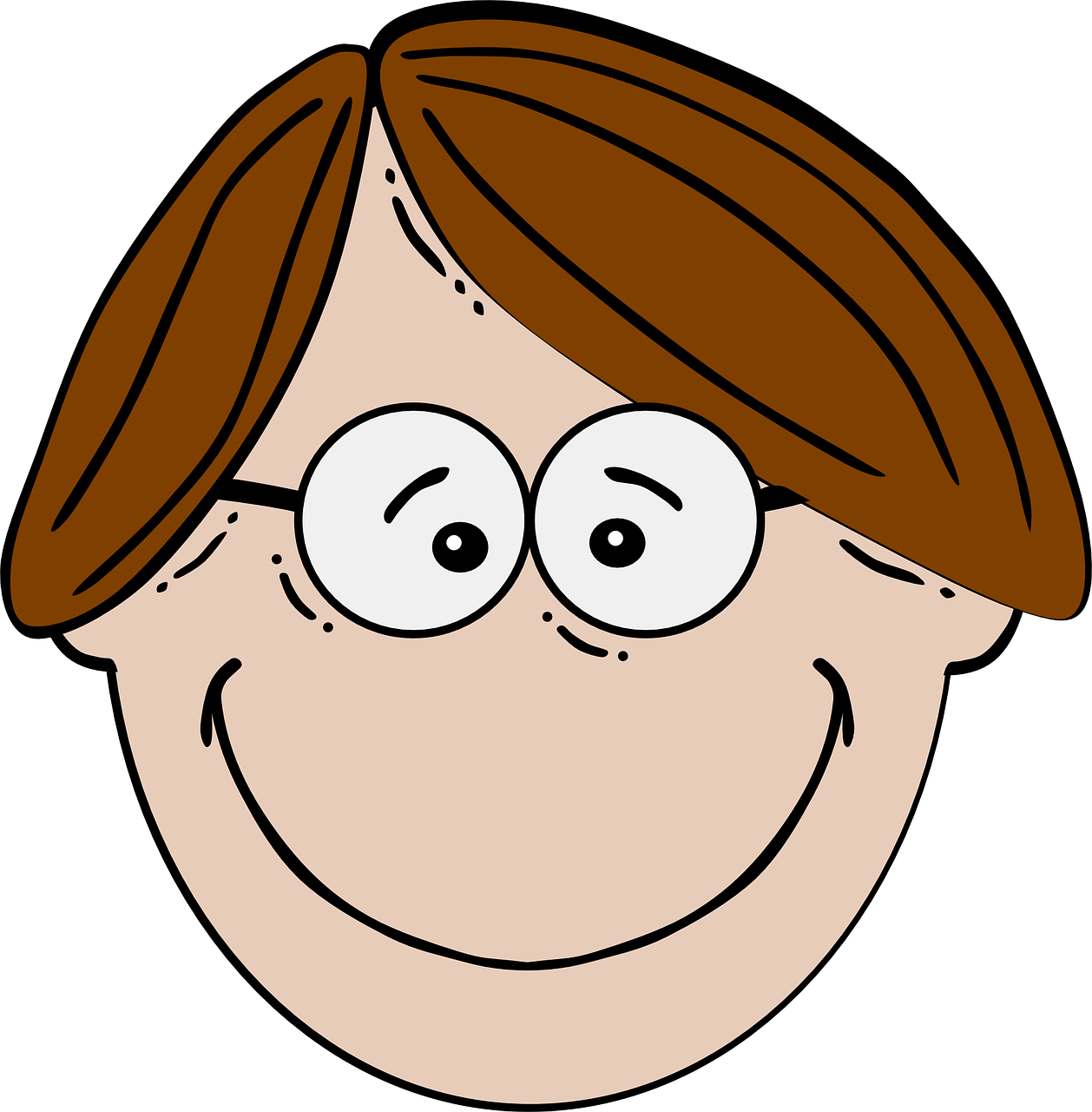 Cartoon Boy Smiling Portrait