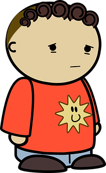 Cartoon Boy With Sun Design Shirt