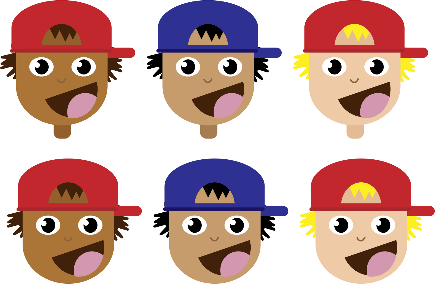 Cartoon Boysin Caps