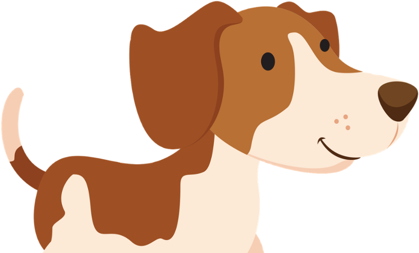 Cartoon Brownand White Dog