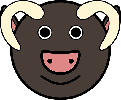 Cartoon Bull Face Graphic