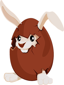 Cartoon Bunnyin Chocolate Egg