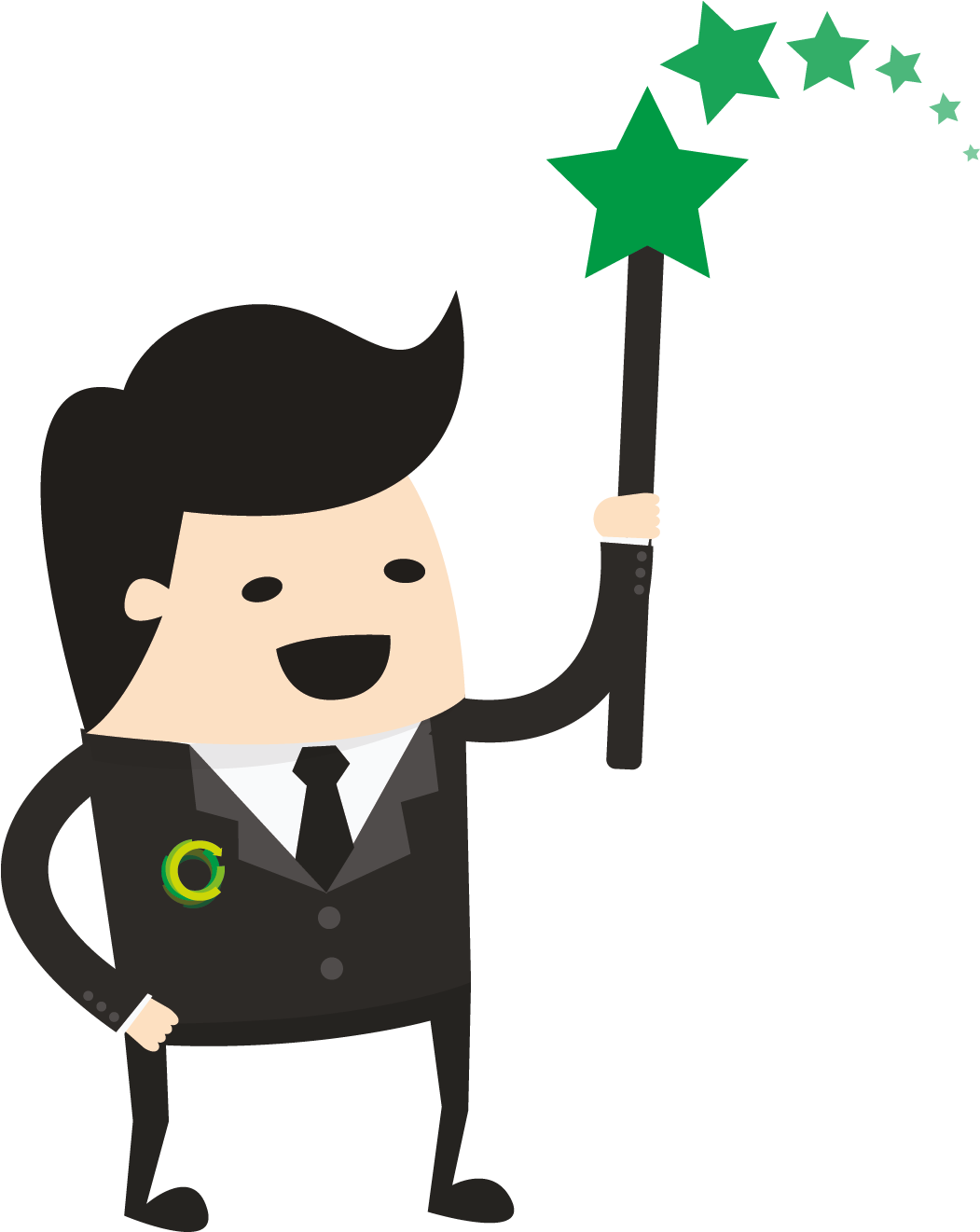 Cartoon Businessman Magic Wand Stars.png