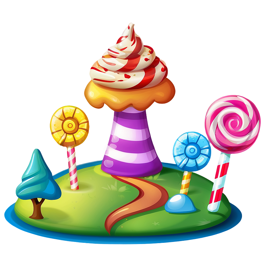 Cartoon Candy Land Scene Png 06202024