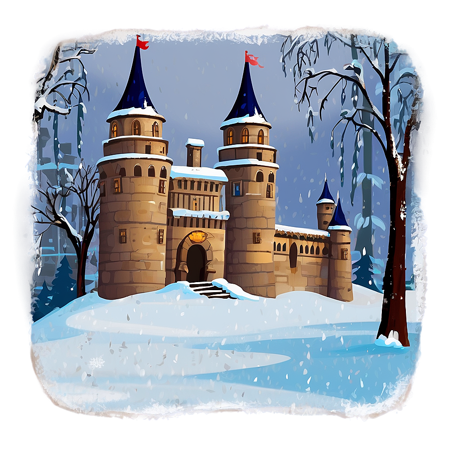 Cartoon Castle In Winter Png Arc