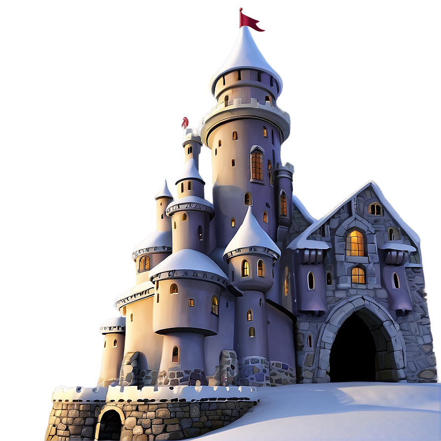 Cartoon Castle In Winter Png Wnq43