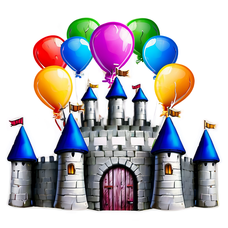 Cartoon Castle With Balloons Png 06262024