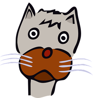 Cartoon Cat With Pretzel Mustache