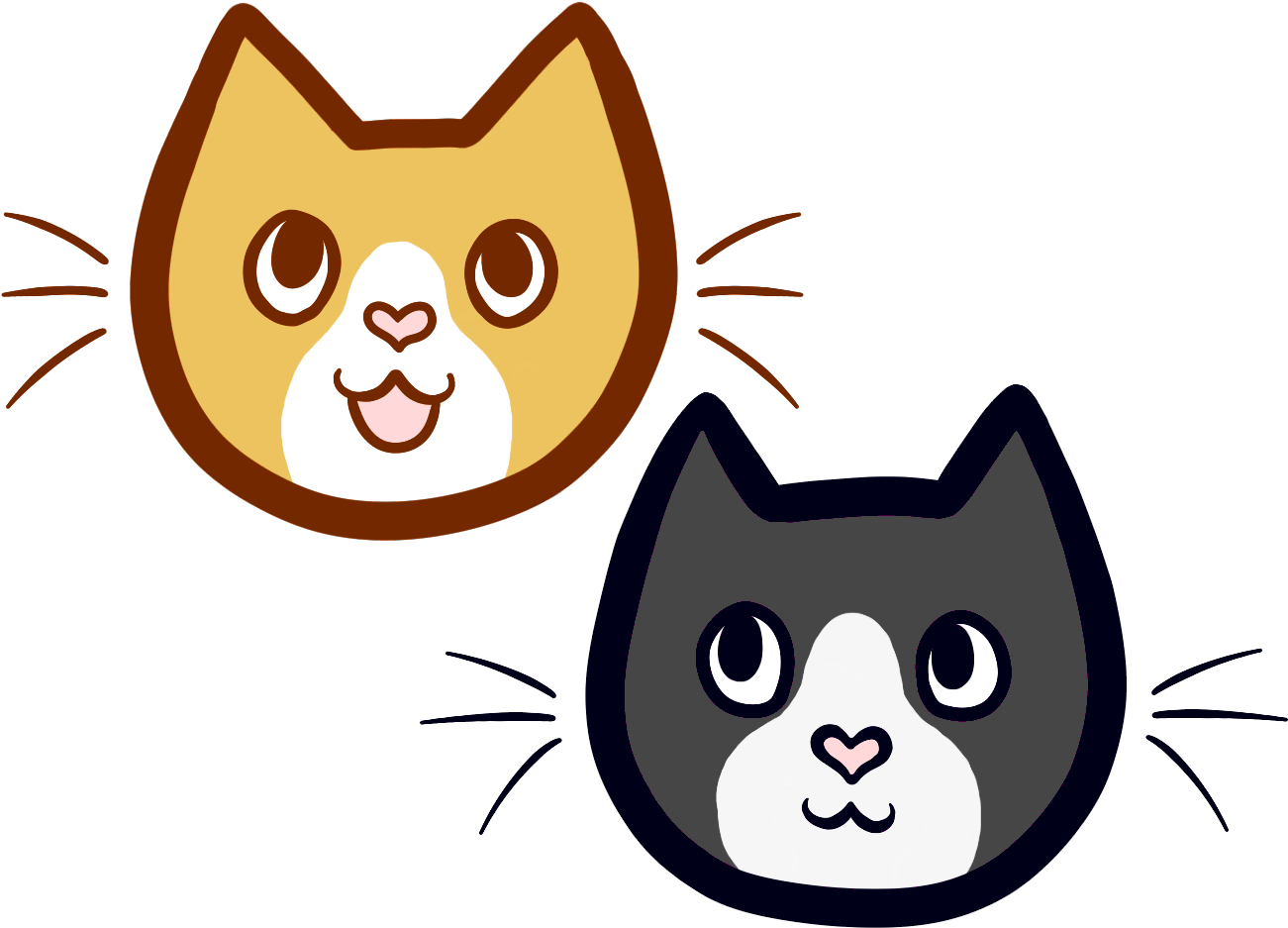 Cartoon Cats Faces Vector