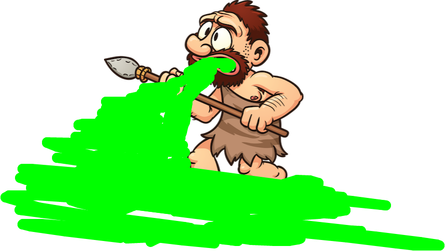 Cartoon Caveman With Spear