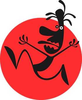 Cartoon Character Red Background