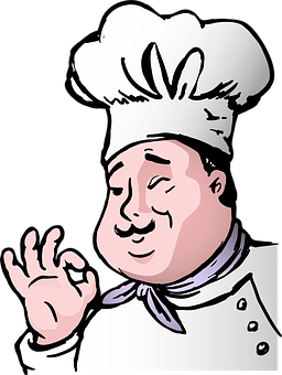 Cartoon Chef Giving Perfect Gesture