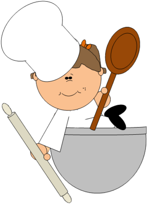 Cartoon Chef With Utensils