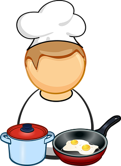 Cartoon Chefwith Cookware