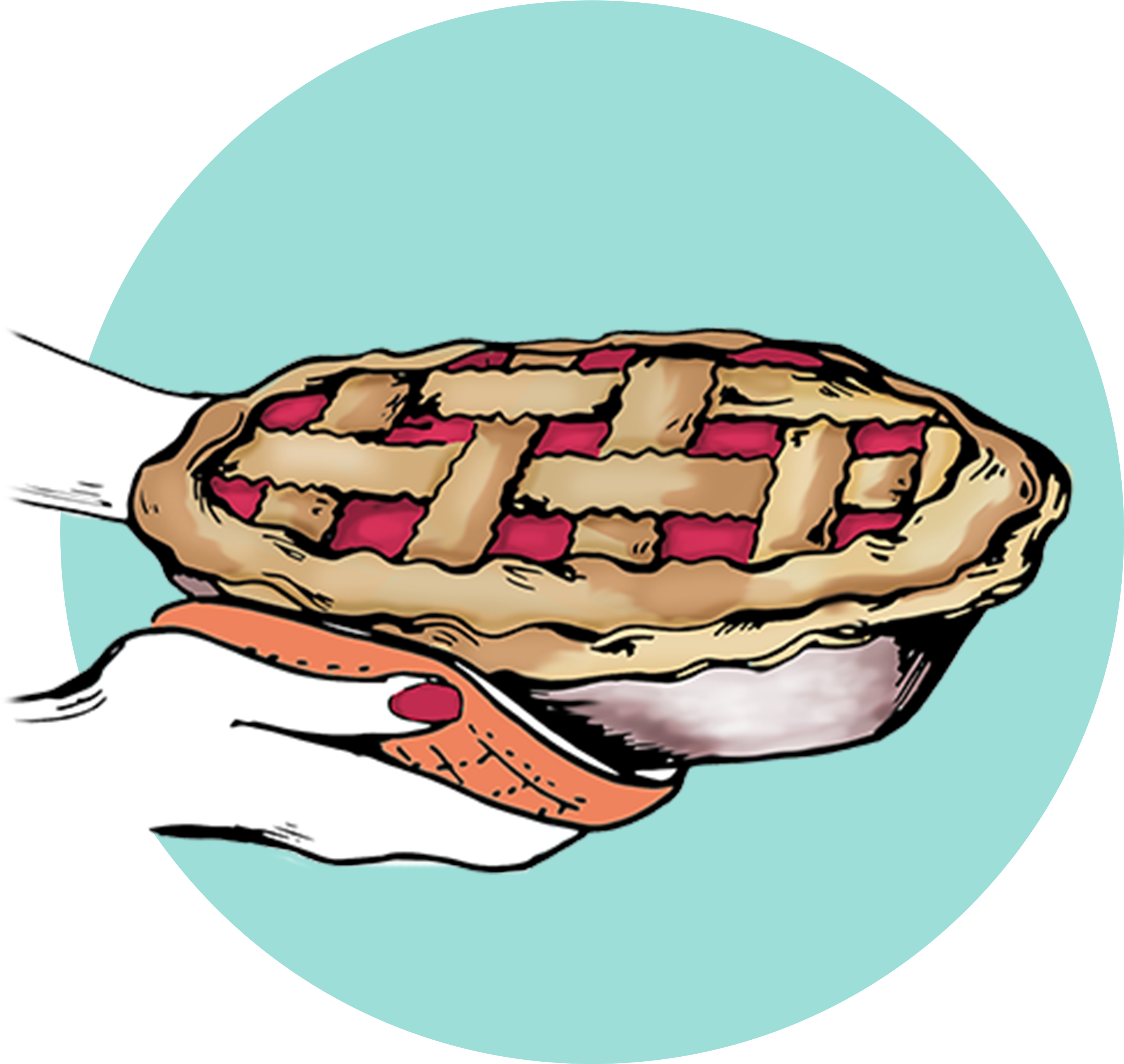 Cartoon Cherry Piein Hand