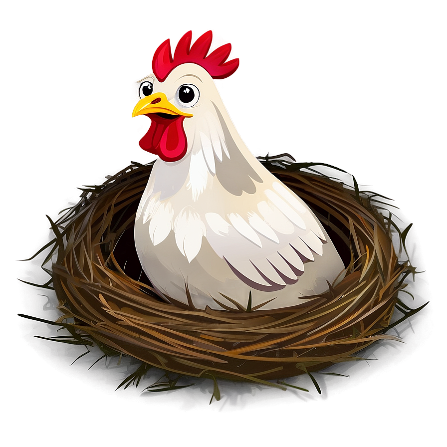 Cartoon Chicken In Nest Png Ukd