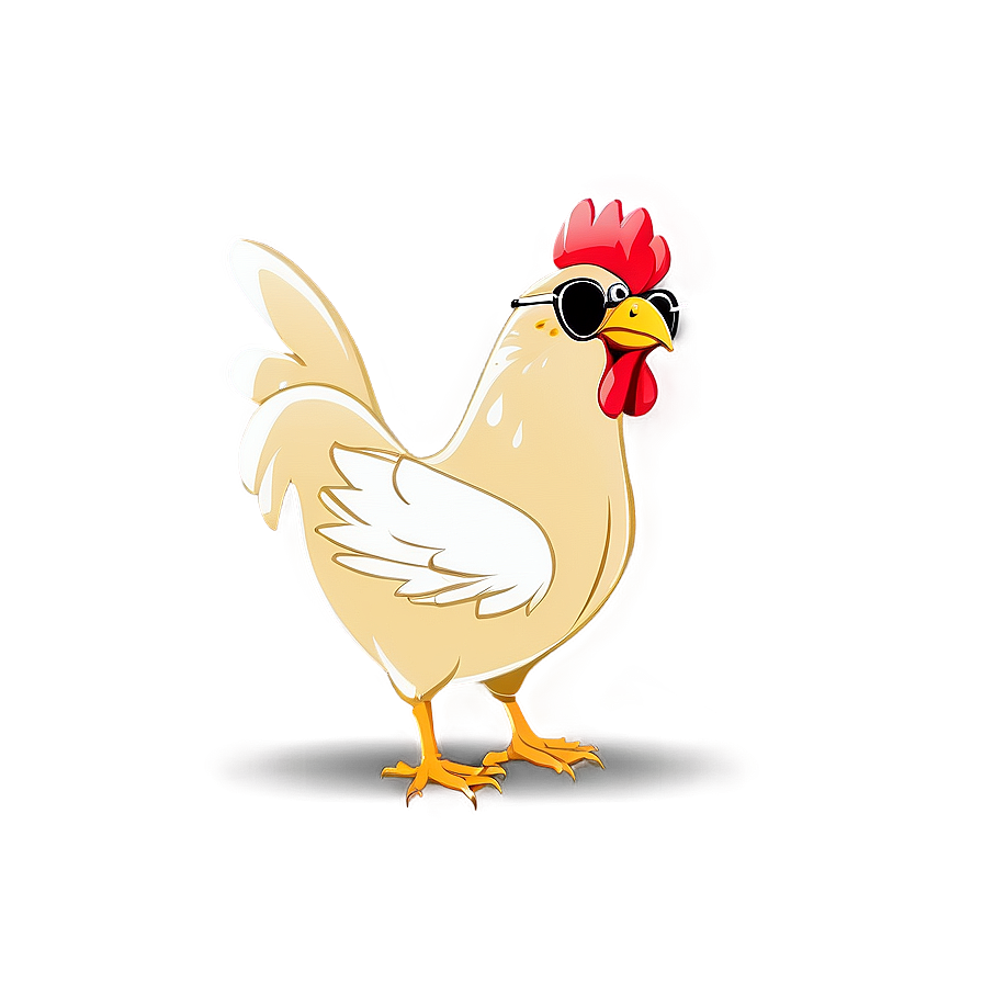 Cartoon Chicken With Sunglasses Png Lhd7