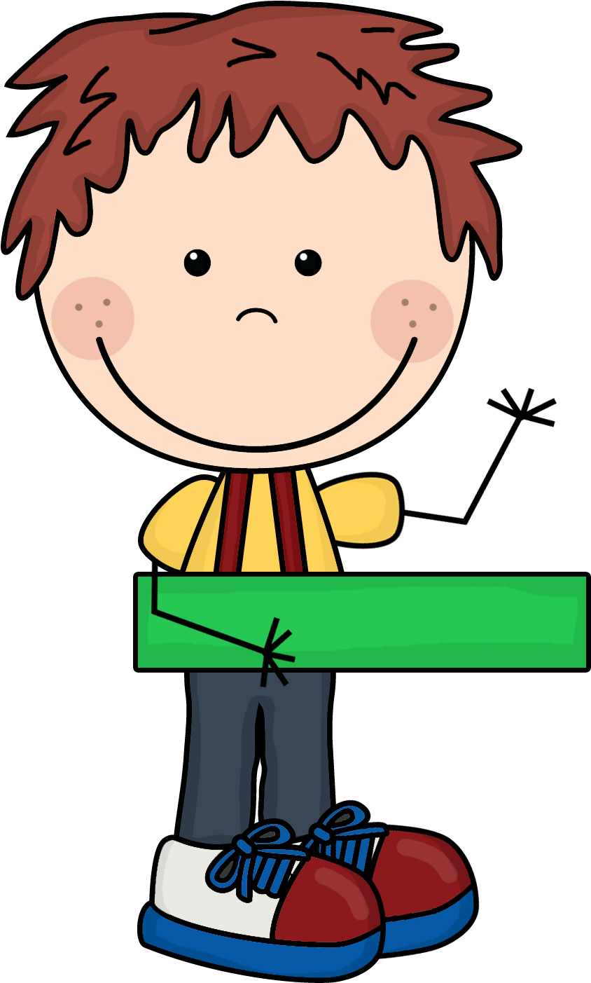 Cartoon Child Holding Sign