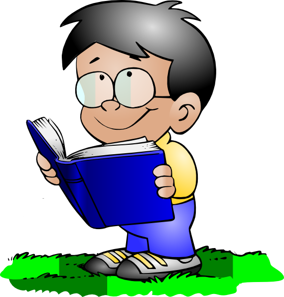 Cartoon Child Reading Book