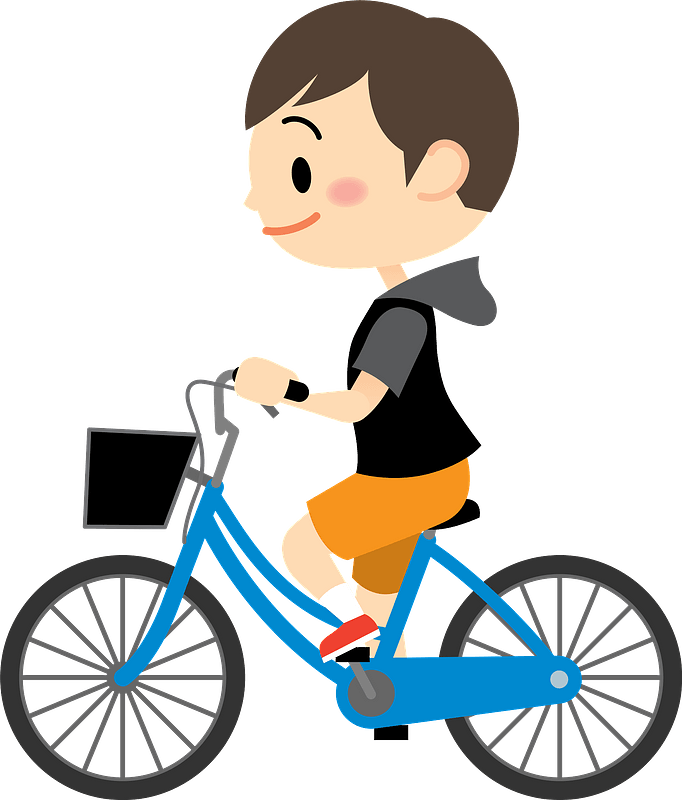 Cartoon Child Riding Bicycle